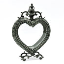 Large Silver Filigree Heart Candle Holder