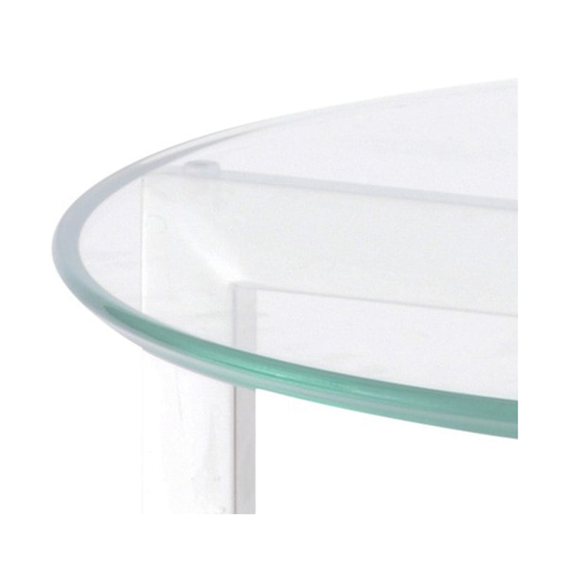 Spire Glass & Steel Round Table - Ex Display