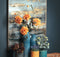 Large Abstract Grey And Gold Glass Image With Gold Frame