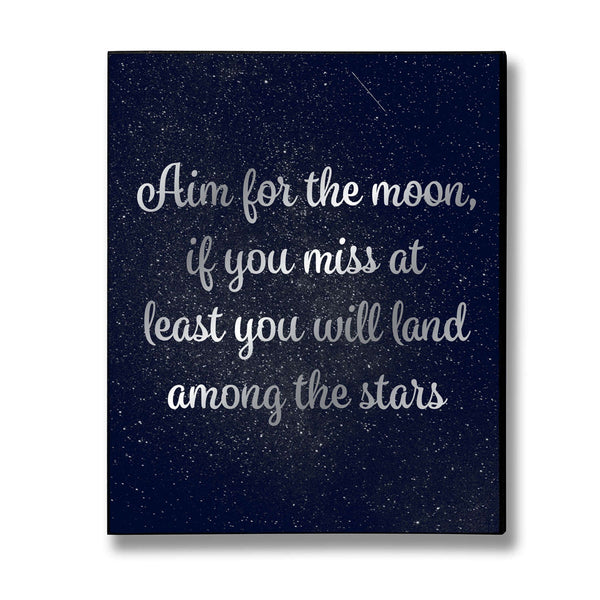 'Aim for the Moon' Metallic Wall Plaque