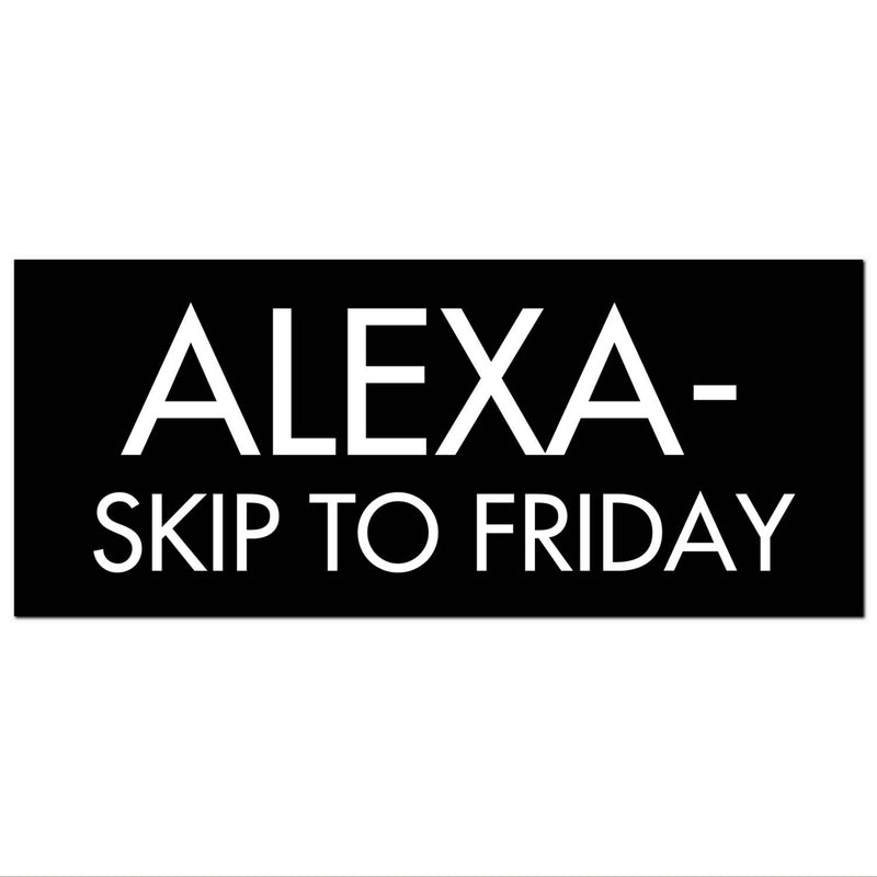 'Alexa - Skip to Friday' Metallic Detail Wall Plaque