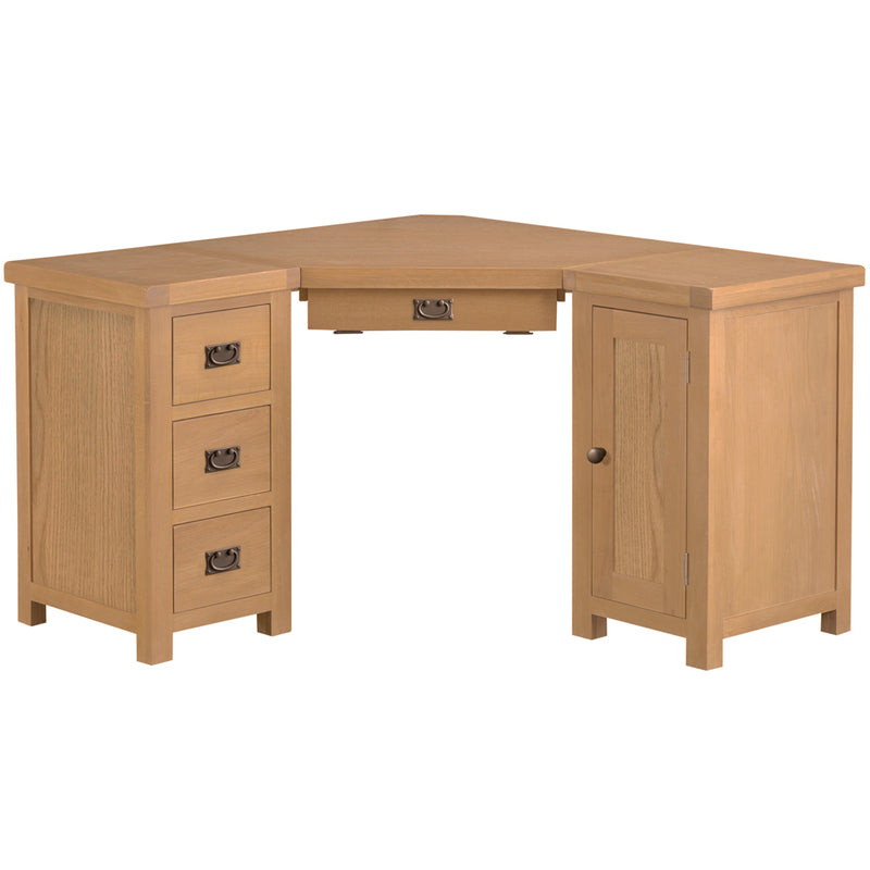 Country Oak Corner Computer Desk