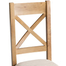 Country Oak Cross Back Chair Fabric Seat