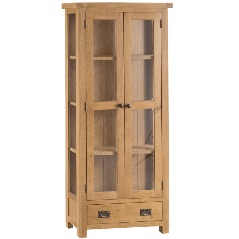 Country Oak Display Cabinet