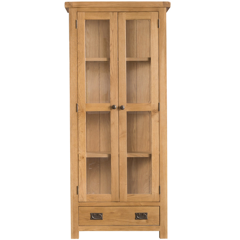 Country Oak Display Cabinet