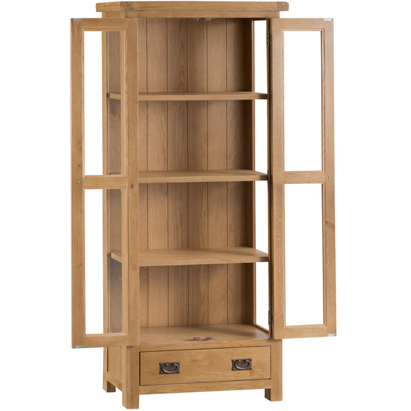 Country Oak Display Cabinet