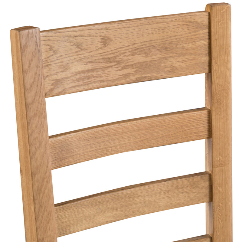 Country Oak Ladder Back Chair Wooden Seat