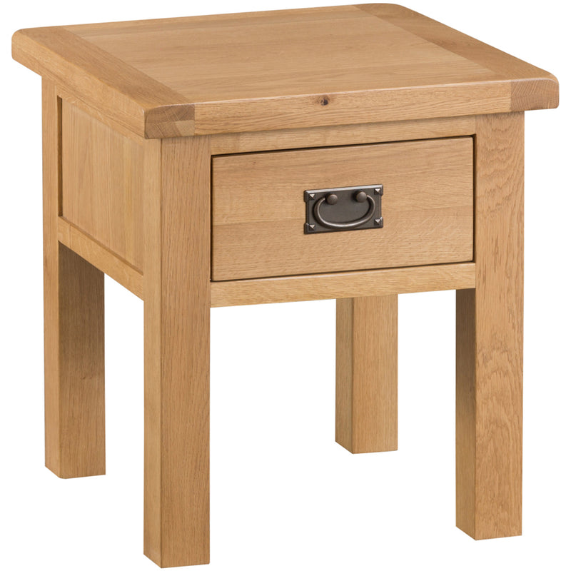 Country Oak Lamp Table with Drawer