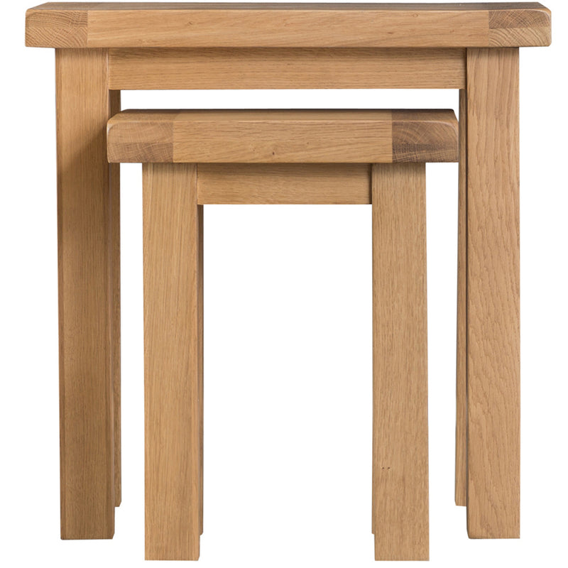 Country Oak Nest of 2 Tables
