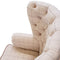 Cambridge Fluted Wing Arm Chair -  Beige with Leather Arms
