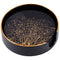 Set of 4 Black and Gold Coral Coasters & Holder