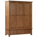 Oxford Rustic Triple Wardrobe with 3 Drawers