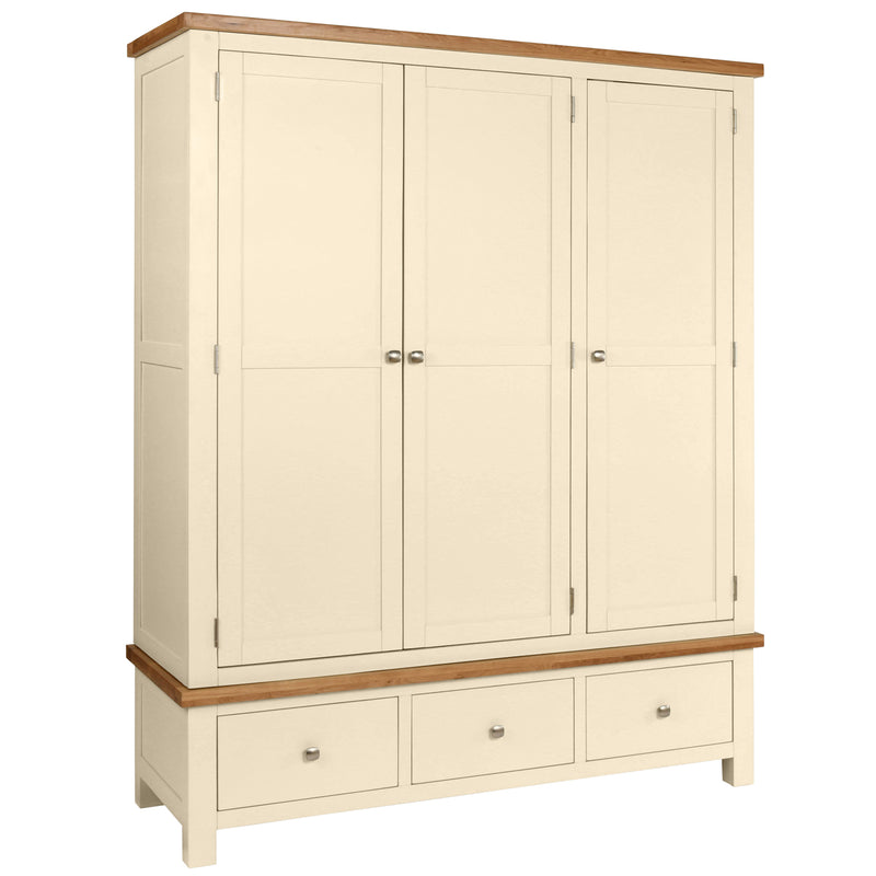 Oxford Painted Triple Wardrobe with 3 Drawers