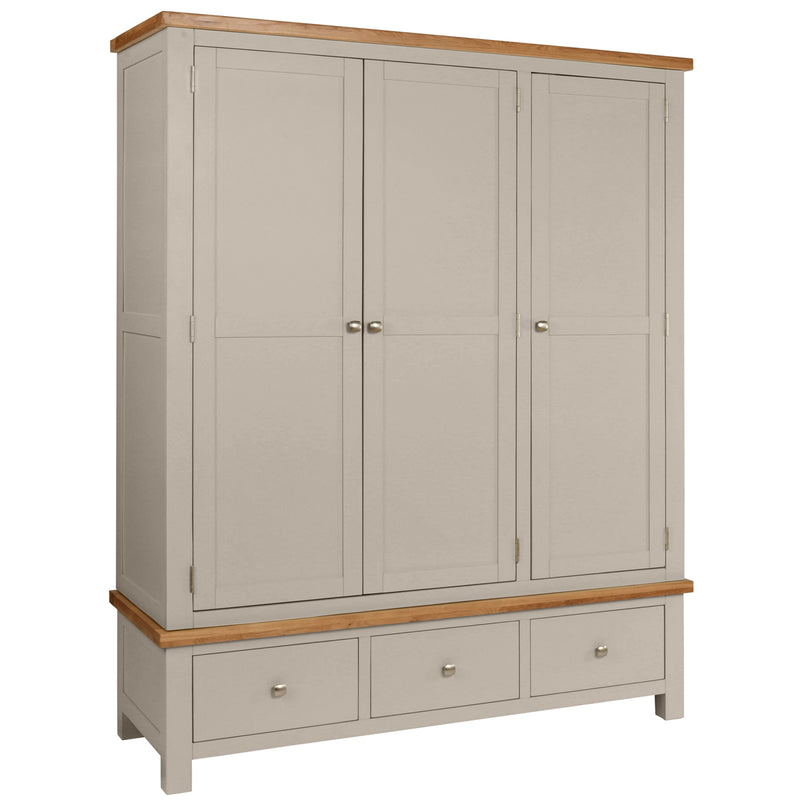 Oxford Painted Triple Wardrobe with 3 Drawers