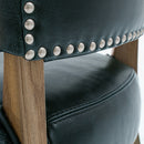 Ink Blue Leather Bar Stool