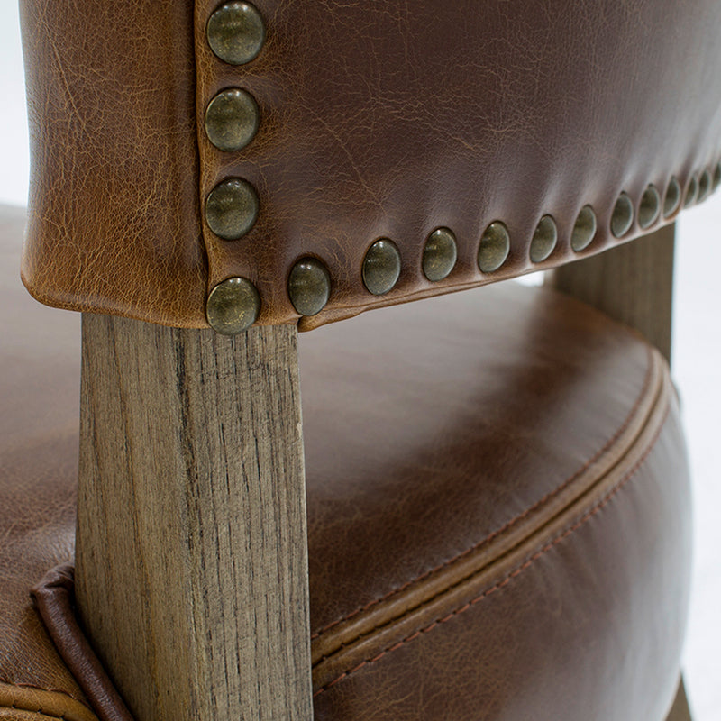 Tan Brown Leather Dining Chair