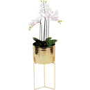 Gold Planter On Stand