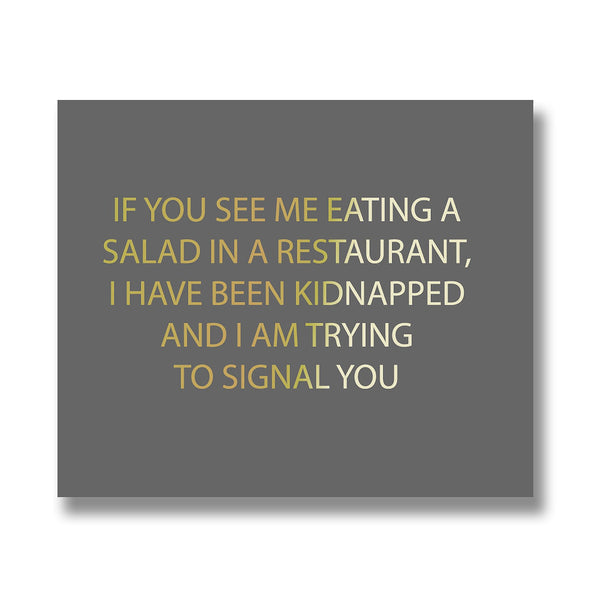 'Kidnapped'  Metallic Detail Wall Plaque