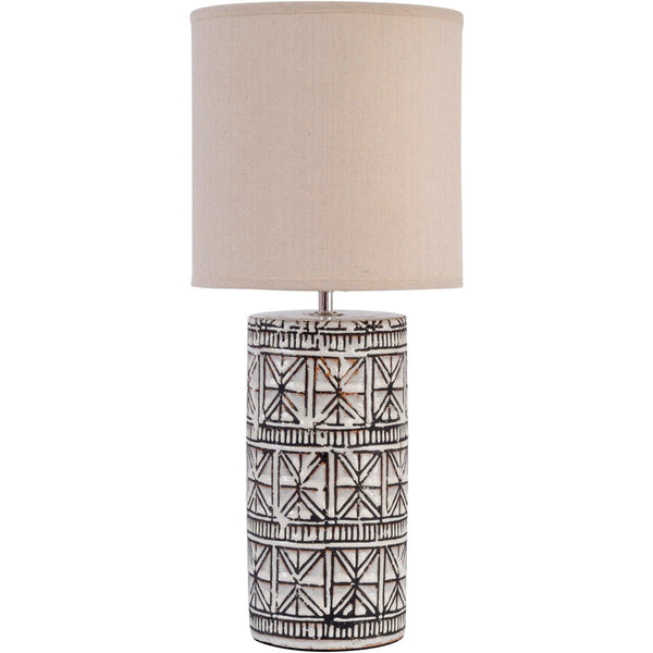 Geo Pattern Porcelain Lamp