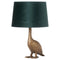 Golden Goose Lamp with Emerald Velvet Shade