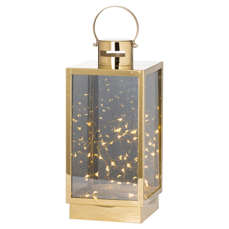 Large Brass Micro LED Lantern