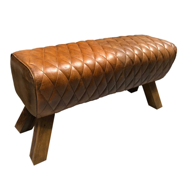 Quilted Leather Pommel Horse Bench