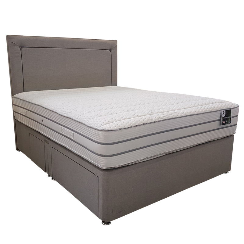 Lunar Bed Set with 4 Drawer Continental Divan Base