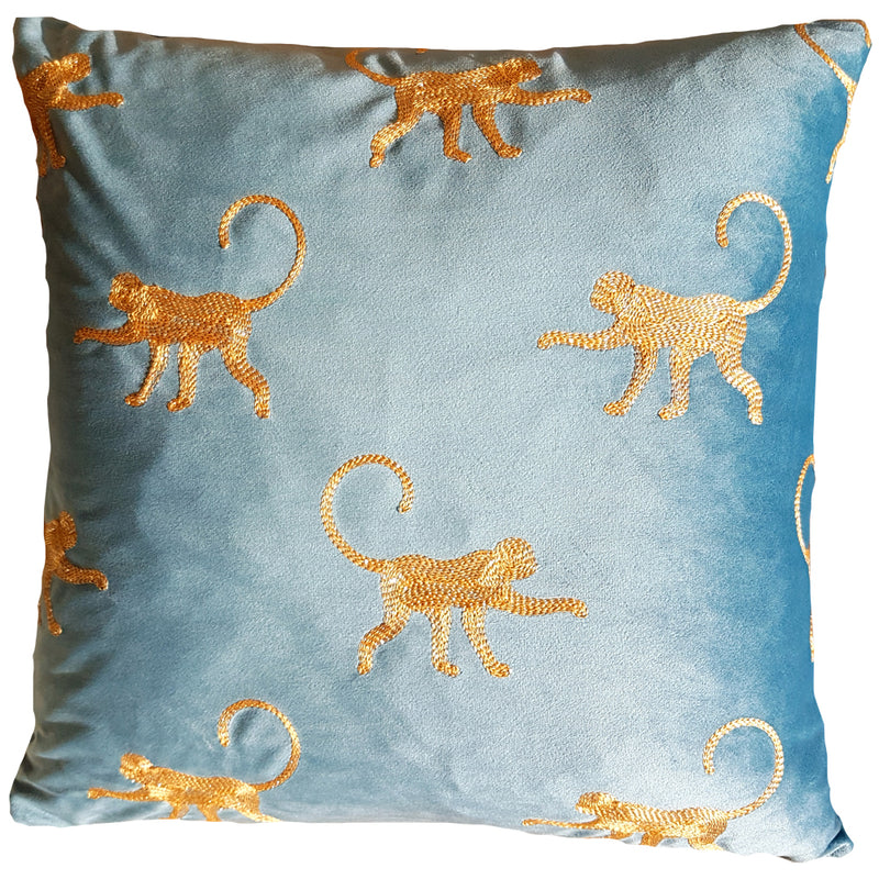 Monkey Safari Velvet Cushion