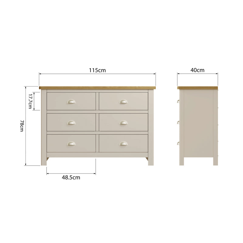 Canterbury Grey 6 Drawer Chest