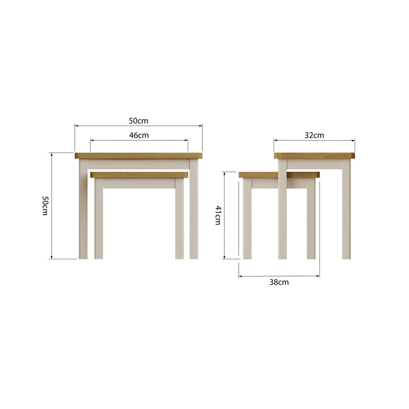 Canterbury Grey Nest of 2 Tables