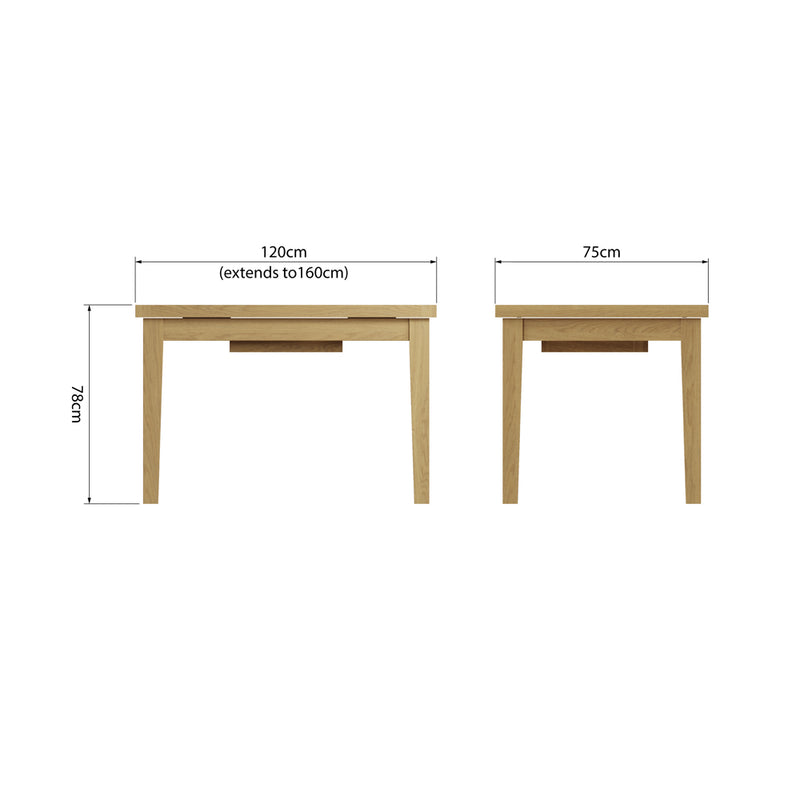 Canterbury Oak 1.2m Extending Table