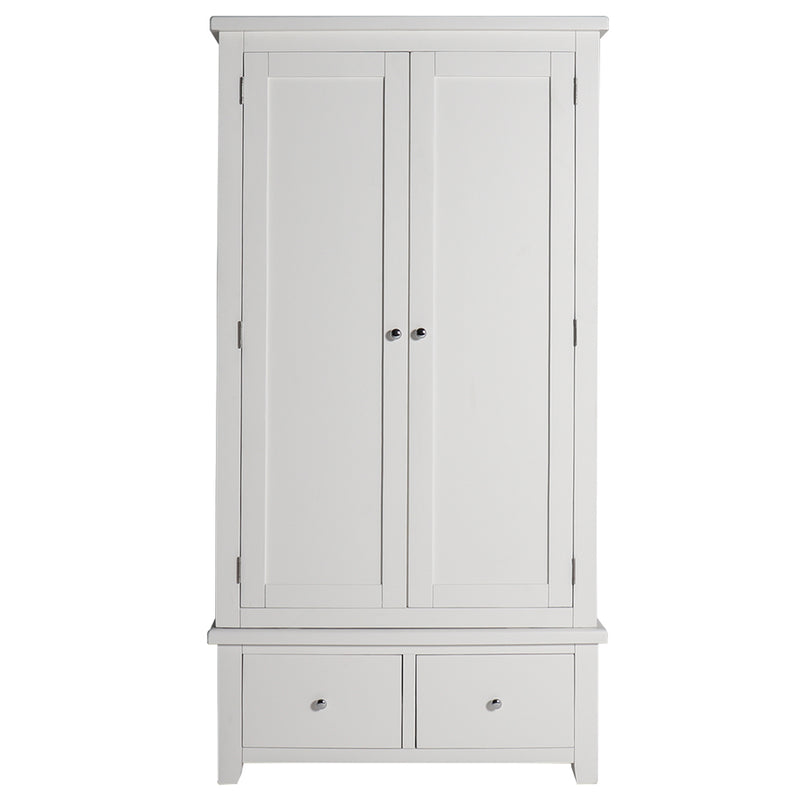 Richmond White All Hanging Wardrobe - 2 Door 2 Drawer