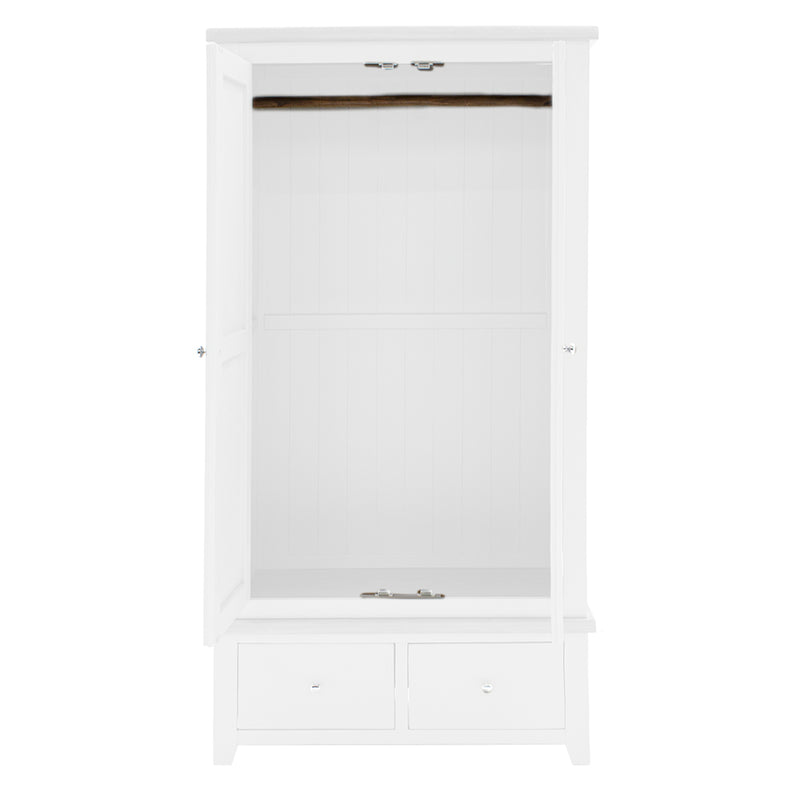 Richmond White All Hanging Wardrobe - 2 Door 2 Drawer