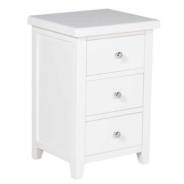 Richmond White 3 Drawer Bedside