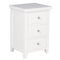 Richmond White 3 Drawer Bedside