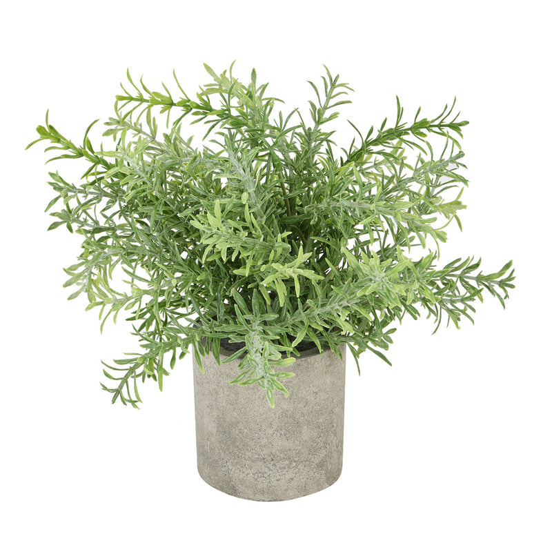 Faux Rosemary in Stone Pot