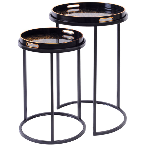Black Coral Set of Side Tables