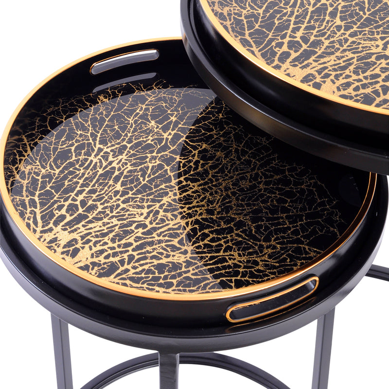 Black Coral Set of Side Tables