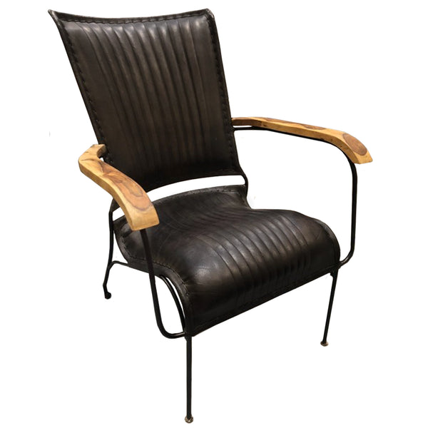 Sherlock Reading Chair - Black Leather