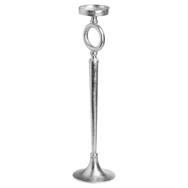 Medium Silver Deco Candle Holder