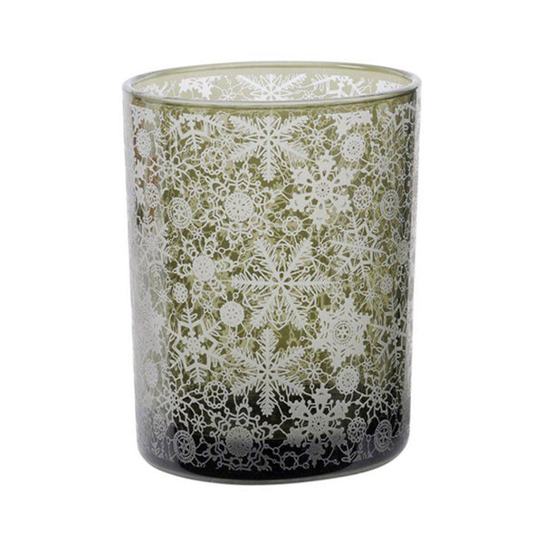 Large Green Snow Flakes Votive