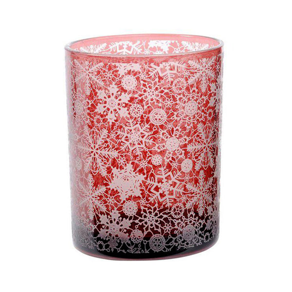 Large Red Snow Flakes Votive