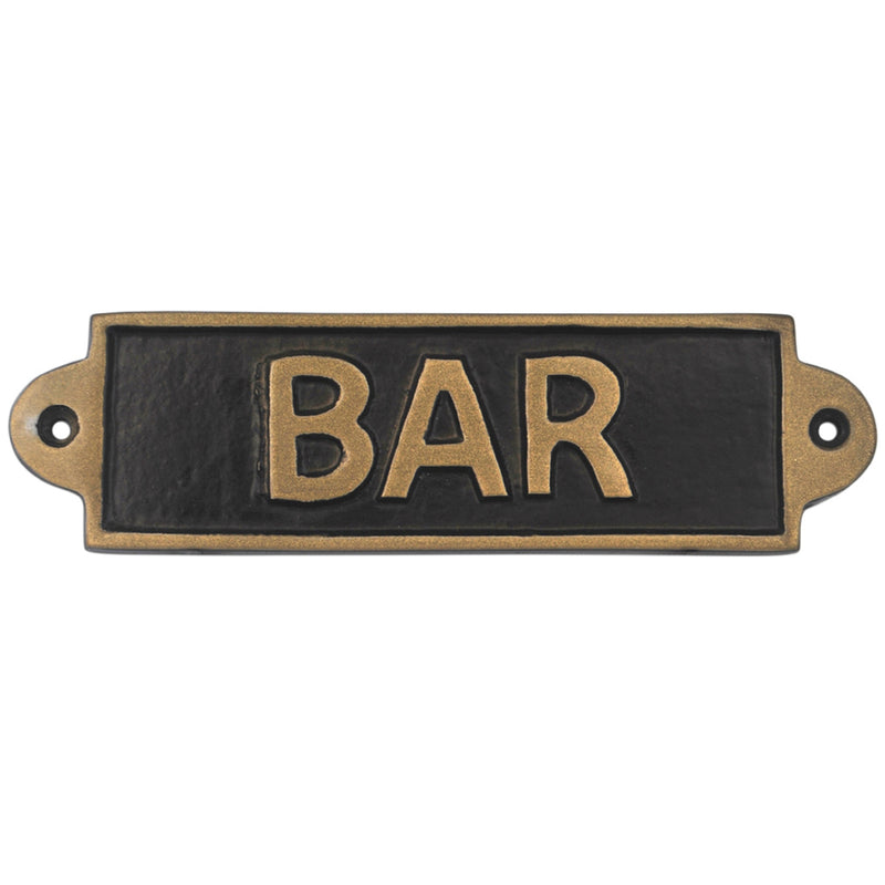 'Bar' Metal Plaque