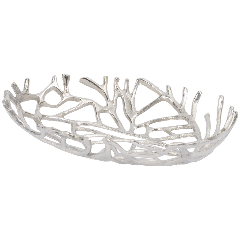Silver Coral Oval Platter