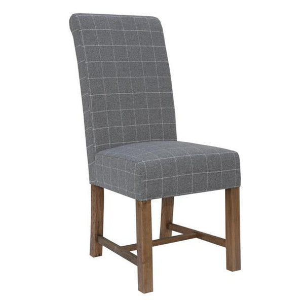 Paddington Fabric Dining Chair - Grey Check