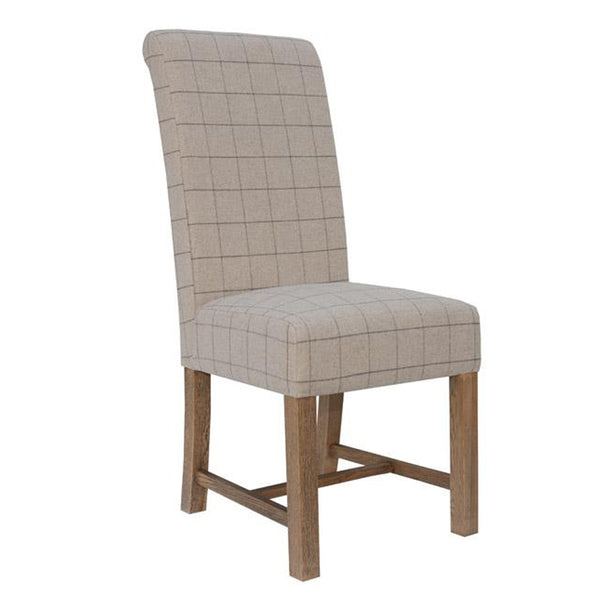 Paddington Fabric Dining Chair - Natural Check