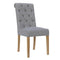 Paddington Button Back Fabric Chair with Scroll - Light Grey