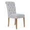 Paddington Button Back Fabric Chair with Scroll - Natural