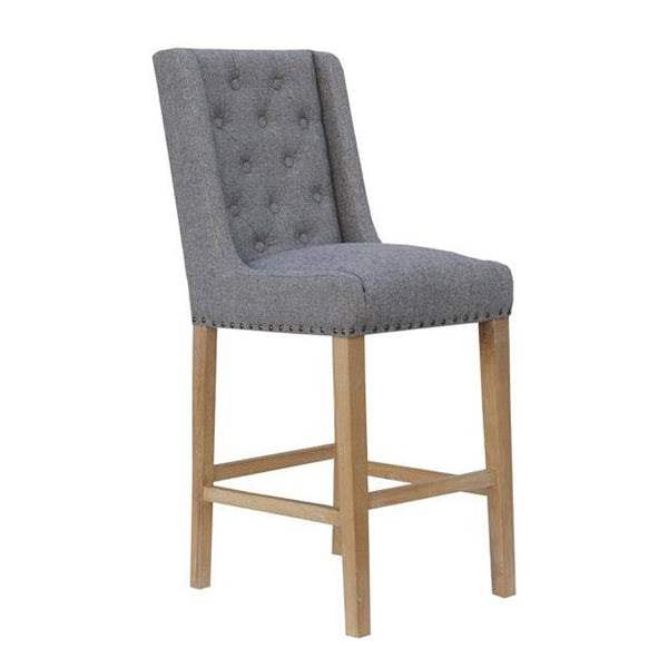 Paddington Button Back Stool - Light Grey