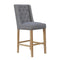 Paddington Button Back Stool - Light Grey